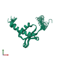 PDB entry 1ug8 coloured by chain, ensemble of 20 models, front view.