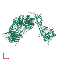 PDB entry 1ug9 coloured by chain, front view.