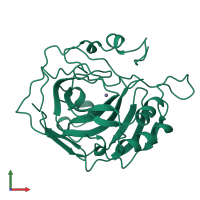 PDB entry 1ugd coloured by chain, front view.