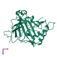 PDB entry 1uge coloured by chain, top view.
