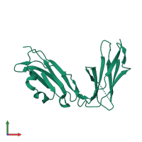 PDB entry 1ugn coloured by chain, front view.