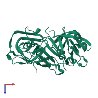 PDB entry 1uh7 coloured by chain, top view.