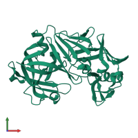 PDB entry 1uh8 coloured by chain, front view.