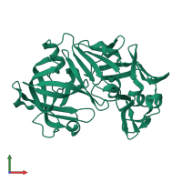 PDB entry 1uh9 coloured by chain, front view.