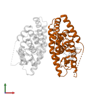 Oxysterols receptor LXR-alpha in PDB entry 1uhl, assembly 1, front view.