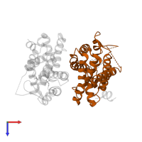 Oxysterols receptor LXR-alpha in PDB entry 1uhl, assembly 1, top view.