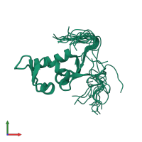 PDB entry 1uhr coloured by chain, ensemble of 20 models, front view.