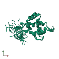 PDB entry 1uhu coloured by chain, ensemble of 20 models, front view.