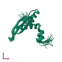 PDB entry 1uhz coloured by chain, ensemble of 20 models, front view.