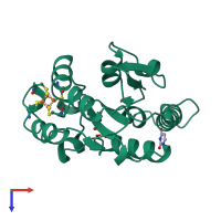 PDB entry 1ui0 coloured by chain, top view.