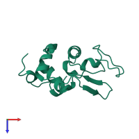 PDB entry 1uia coloured by chain, top view.