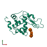 PDB entry 1uib coloured by chain, front view.