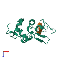 PDB entry 1uib coloured by chain, top view.