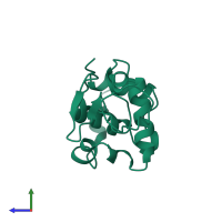 PDB entry 1uif coloured by chain, side view.