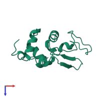 PDB entry 1uif coloured by chain, top view.