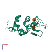 PDB entry 1uih coloured by chain, top view.