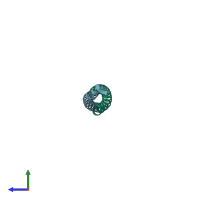 PDB entry 1uii coloured by chain, side view.