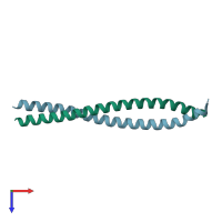 PDB entry 1uii coloured by chain, top view.