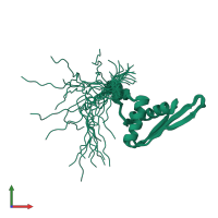 PDB entry 1uil coloured by chain, ensemble of 20 models, front view.