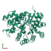 PDB entry 1uio coloured by chain, front view.