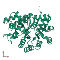 PDB entry 1uip coloured by chain, front view.