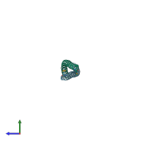 PDB entry 1uix coloured by chain, side view.