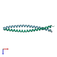 PDB entry 1uix coloured by chain, top view.