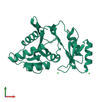 PDB entry 1uj5 coloured by chain, front view.