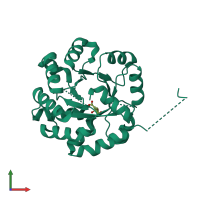 PDB entry 1ujp coloured by chain, front view.
