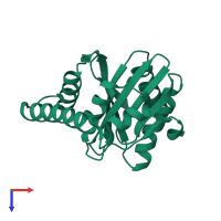 PDB entry 1ukf coloured by chain, top view.