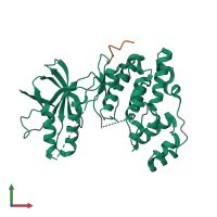 PDB entry 1ukh coloured by chain, front view.