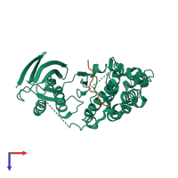 PDB entry 1ukh coloured by chain, top view.