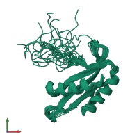 PDB entry 1ul7 coloured by chain, ensemble of 20 models, front view.