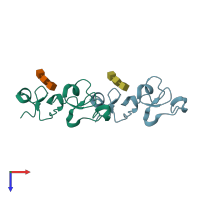 PDB entry 1ulm coloured by chain, top view.