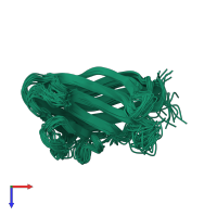 PDB entry 1ulp coloured by chain, ensemble of 25 models, top view.