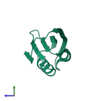 PDB entry 1ulr coloured by chain, side view.