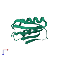 PDB entry 1ulr coloured by chain, top view.