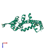 PDB entry 1uly coloured by chain, top view.