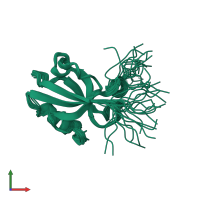 PDB entry 1um1 coloured by chain, ensemble of 20 models, front view.