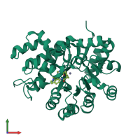 PDB entry 1uml coloured by chain, front view.