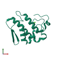 PDB 1umv coloured by chain and viewed from the front.