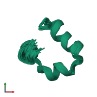 PDB entry 1unc coloured by chain, ensemble of 25 models, front view.