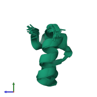 PDB entry 1und coloured by chain, ensemble of 25 models, side view.