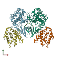 PDB entry 1unh coloured by chain, front view.