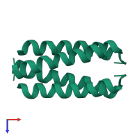 General control transcription factor GCN4 in PDB entry 1unv, assembly 1, top view.
