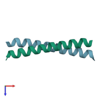 PDB entry 1unw coloured by chain, top view.