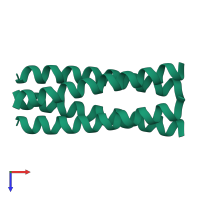 General control transcription factor GCN4 in PDB entry 1unw, assembly 1, top view.
