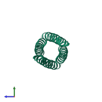 General control transcription factor GCN4 in PDB entry 1unx, assembly 1, side view.
