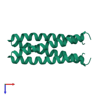 General control transcription factor GCN4 in PDB entry 1unx, assembly 1, top view.