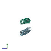 PDB entry 1unz coloured by chain, side view.